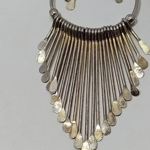 Silver Tone Tassel Chime Dangle Earrings - Picture 3 of 4